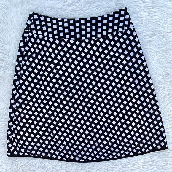 NEW RB Collection New York SZ 12 Black White Checkered Print Skirt - Picture 9 of 10